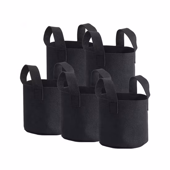 Flower Plant Bag Vegetable Garden Planting Pot Fast Delivery Round Black Fabric 3 5 10 15 20 30 200 Gallon Cheap Garden Pots Fabric Pots Potato Plant Grow Bags