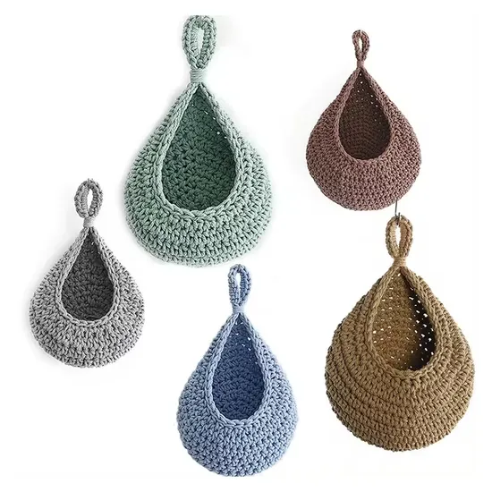 Подвесная корзина Хлопчатобумажная корзина для хранения на стене