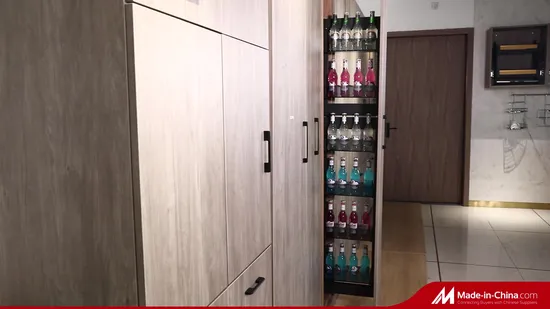 Wellmax Кухонный ящик, подвесная алюминиевая серо-коричневая многофункциональная боковая корзина с порошковым покрытием